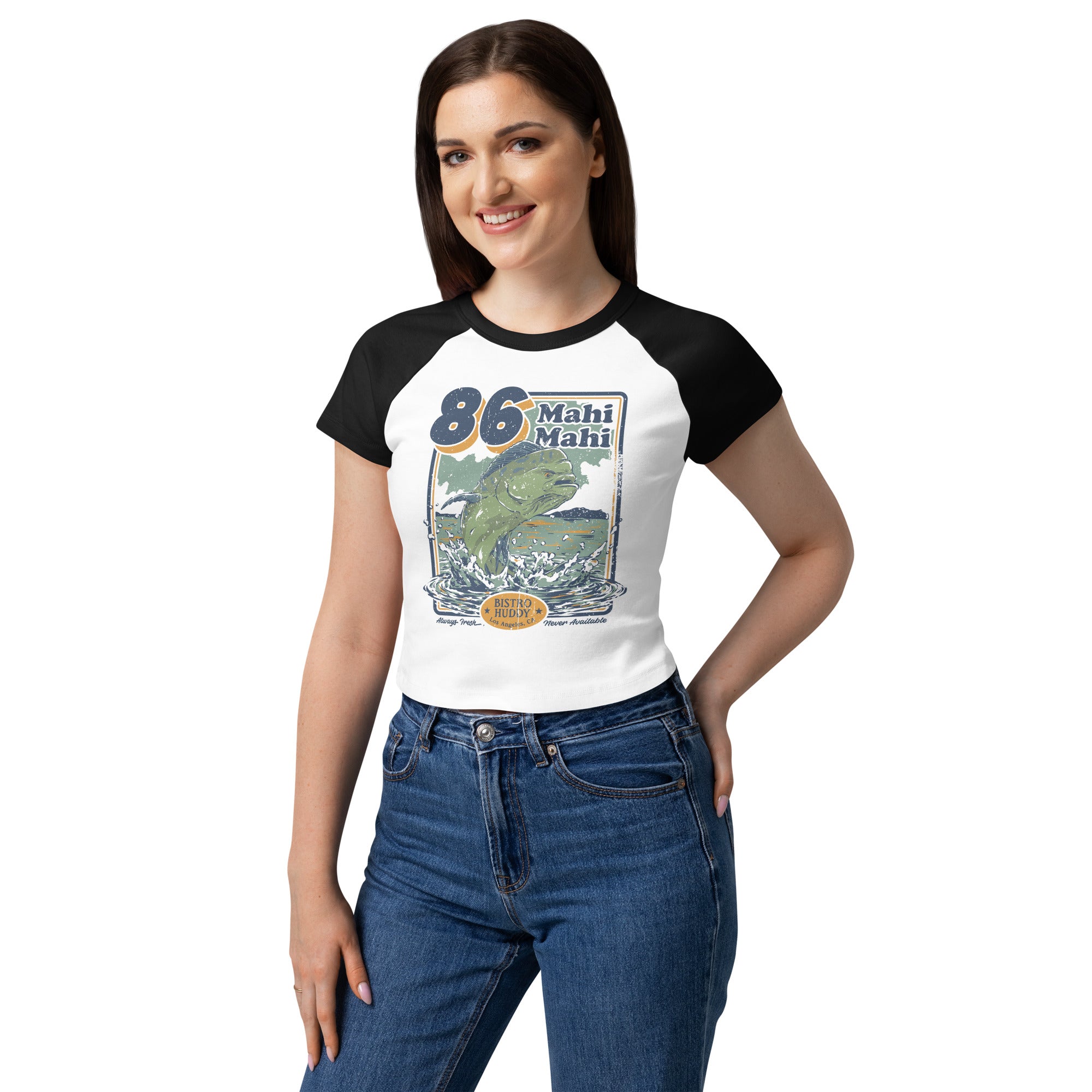 86 Mahi Mahi Women's Raglan Baby Tee – Bistro Huddy