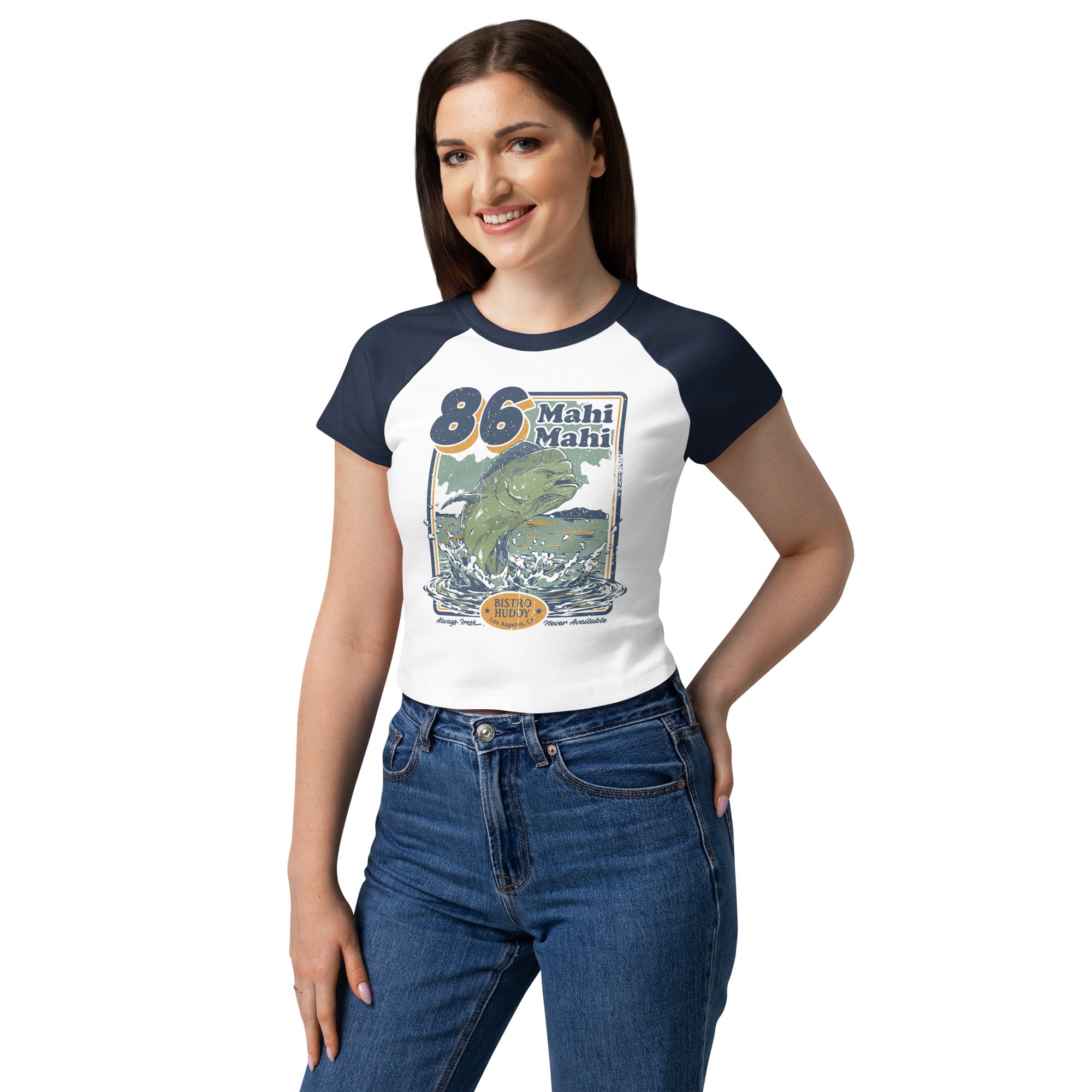 86 Mahi Mahi Women's Raglan Baby Tee – Bistro Huddy